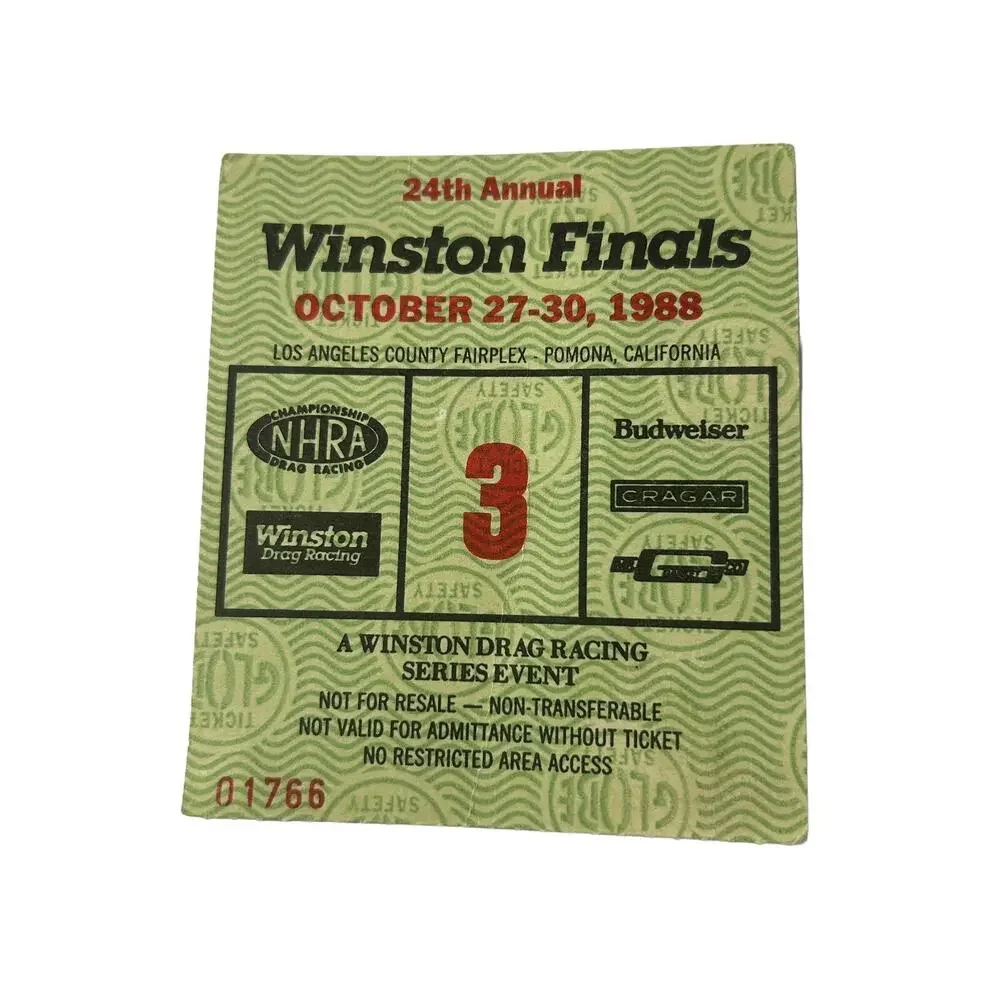 Vtg 80's 1988 NHRA WINSTON FINALS 3 3/4